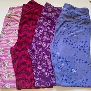 4 pairs of Lularoe leggings, (one size)